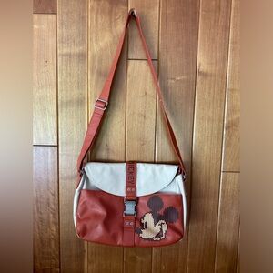 COPY - Disney Vintage 1923 Trademark Mickey Mouse Leather Shoulder Crossbody Ba…